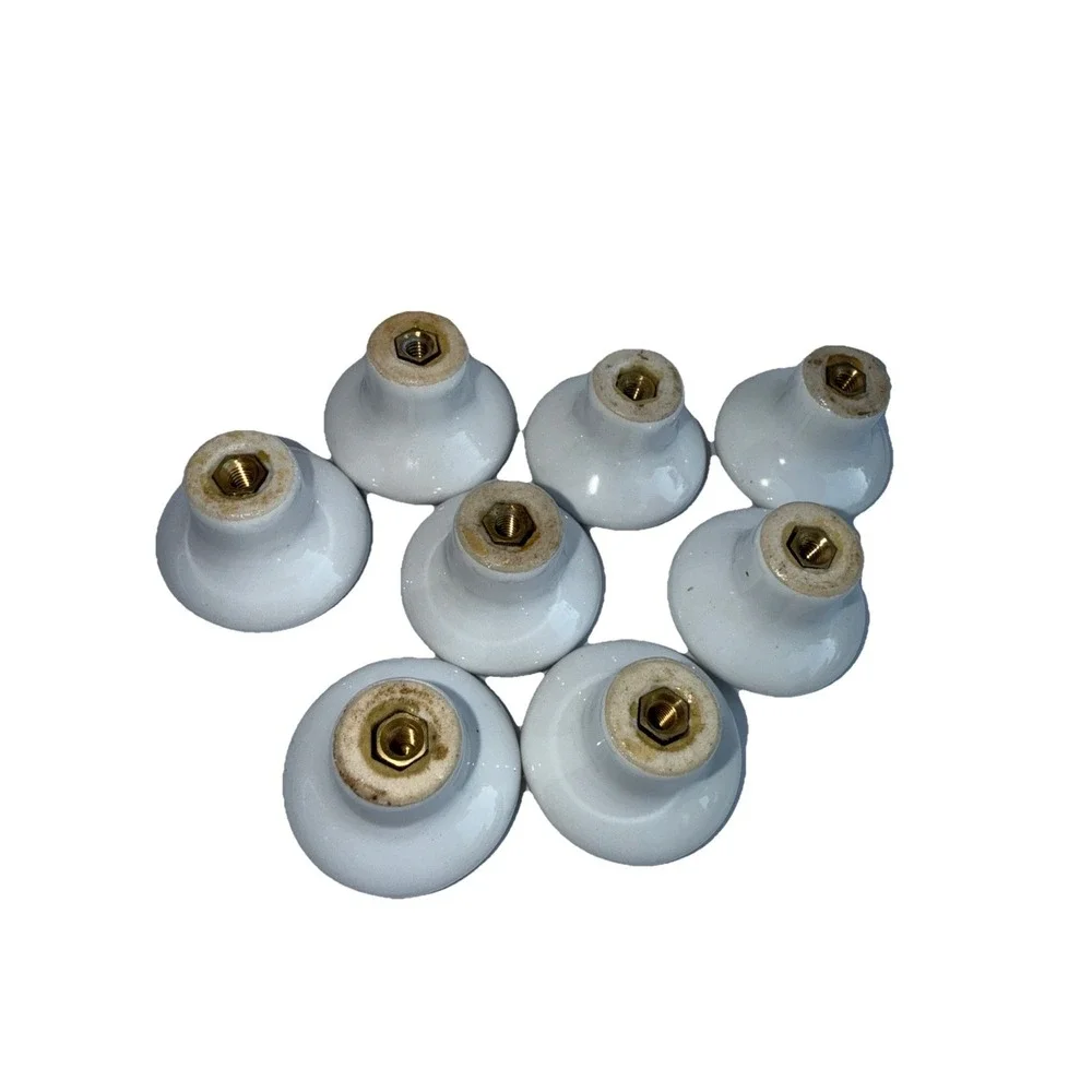 Vtg Set Of 8 Rooster Ceramic Cabinet Knobs 1